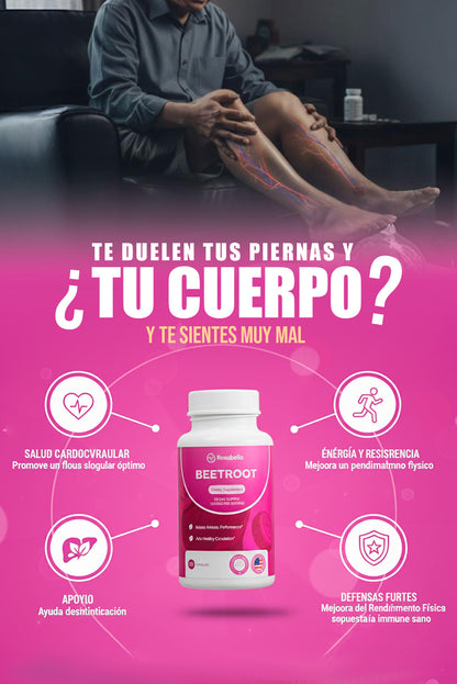 BEET ROOT 1200mg: El Soporte Vascular y Energético ❤️