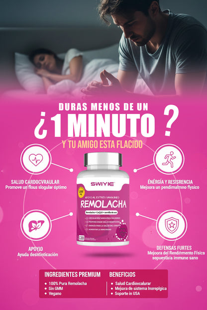 Remolacha 1200mg: El Impulso de Óxido Nítrico para la Máxima Dureza y el Rendimiento sin Fallos. 🚀🔥